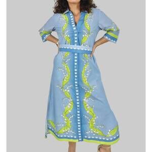 NEW ISLAPAYAL rhea midi dress in lily of the valley